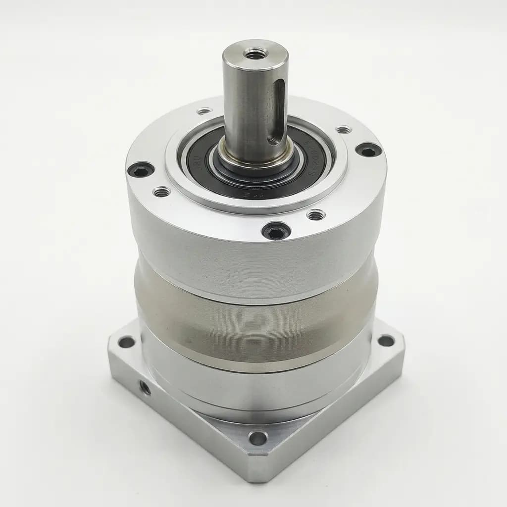 Two-stage helical planetary gearbox front view for 20:1 supplier screening